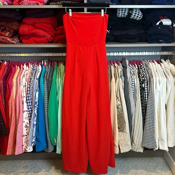 Wild Fable red strapless or spaghetti strap jumpsuit size XS NWT - Picture 1 of 3